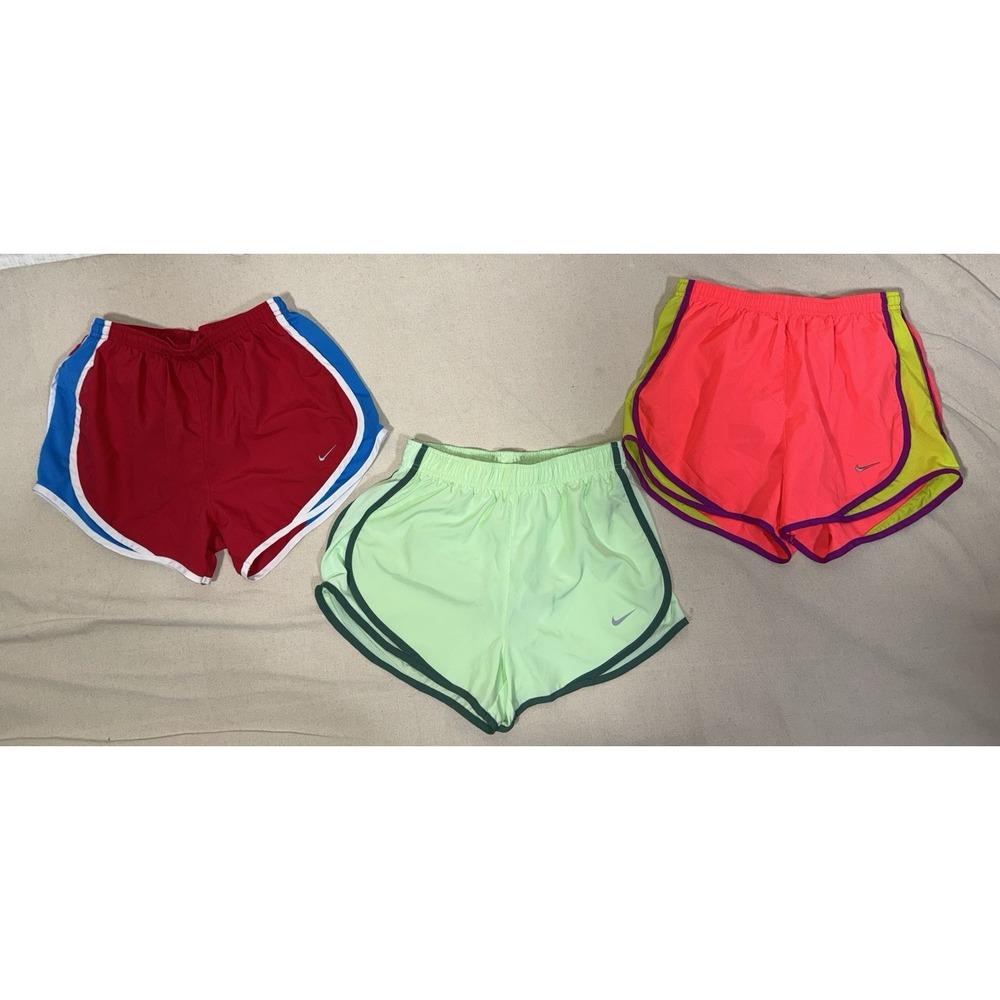 Nike Dri-FIT Tempo Running Shorts Bundle Women's Small Red Green LOT of 3 Pairs
